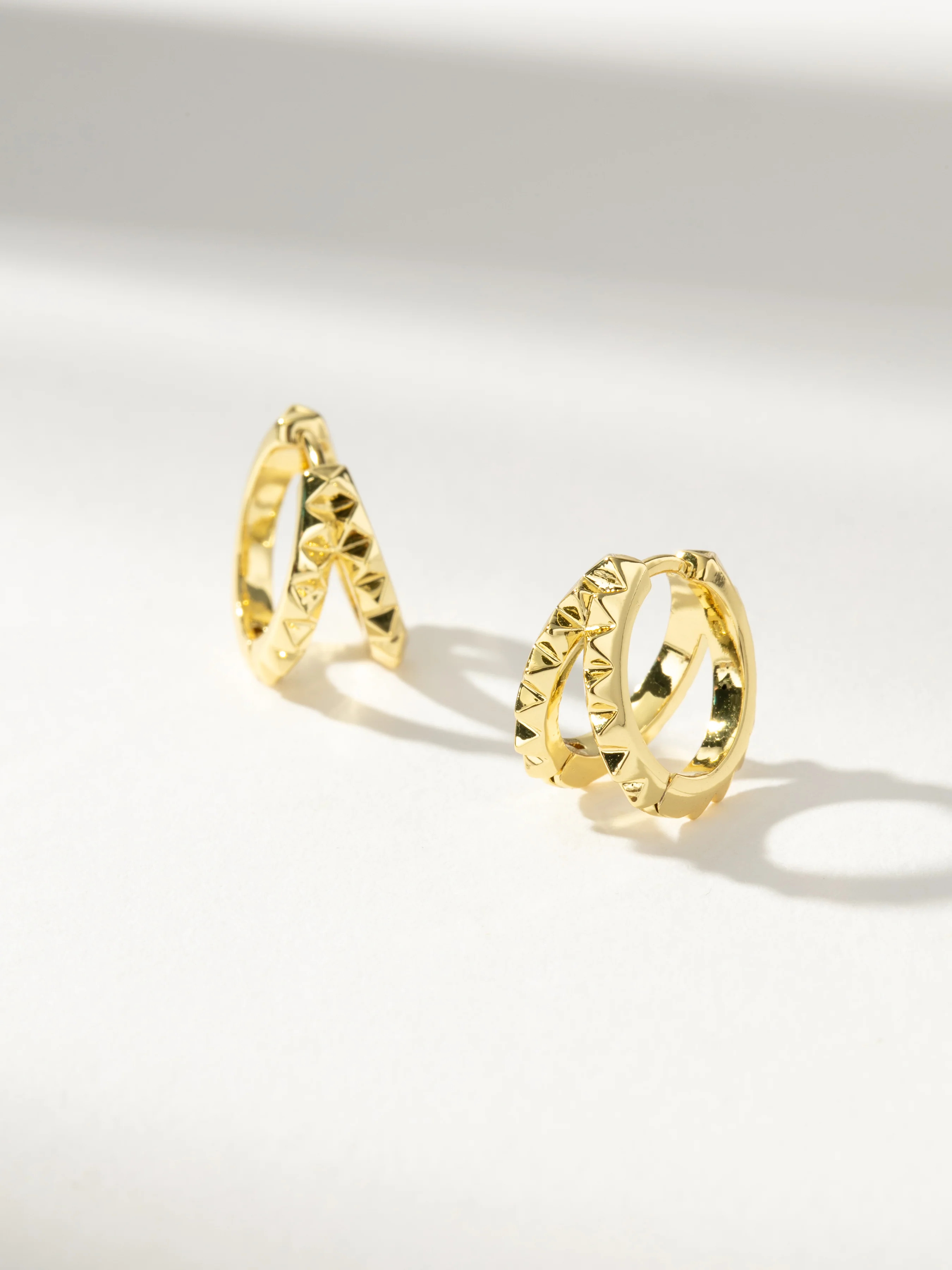 Textured Huggie Earrings in Gold | Hoops and Huggies | Uncommon James | Uncommon James