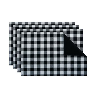 Kate Aurora 4 Pack Gingham Plaid Checkered Reversible Country Farmhouse Placemats | Target