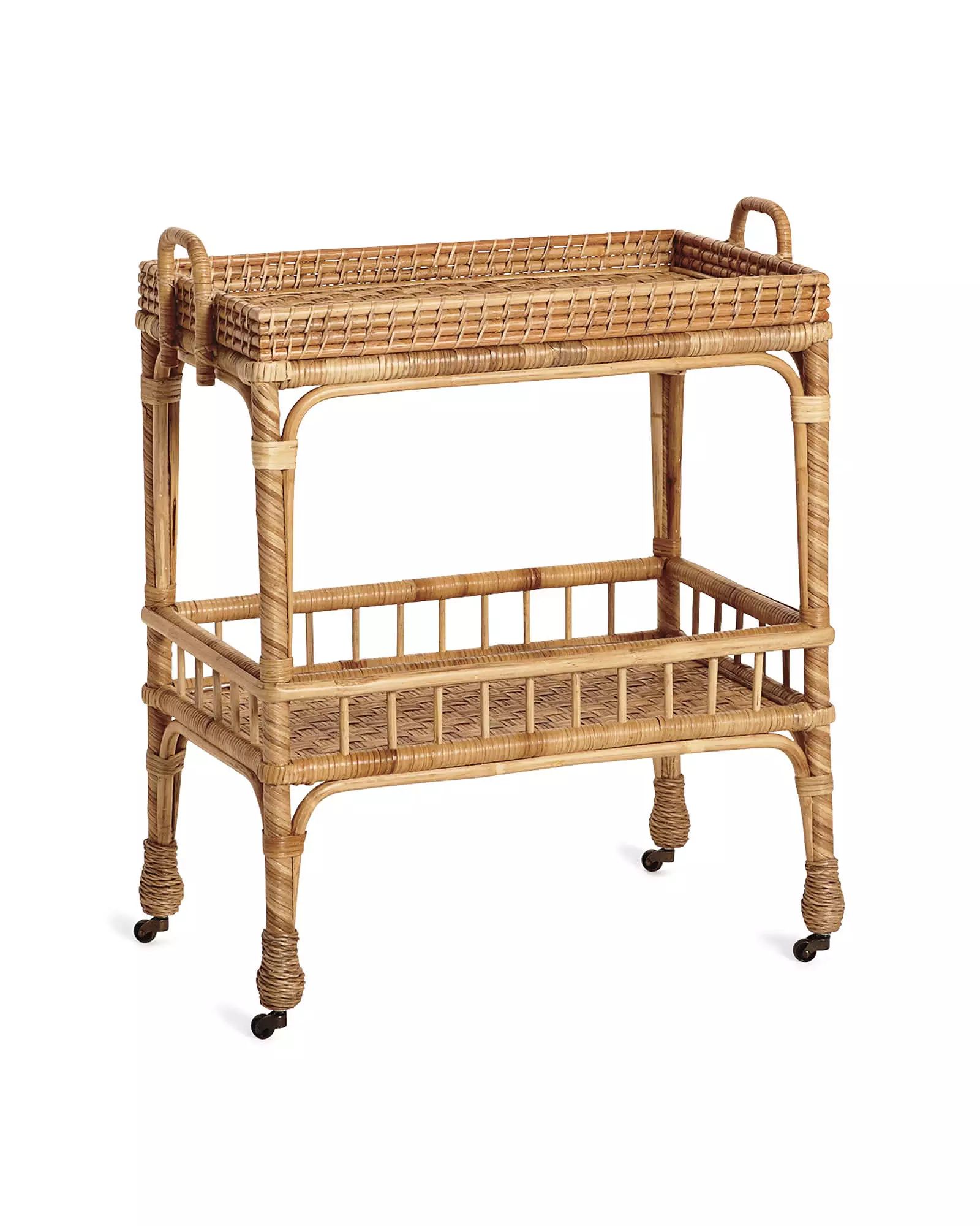 South Seas Rattan Side Cart | Serena and Lily
