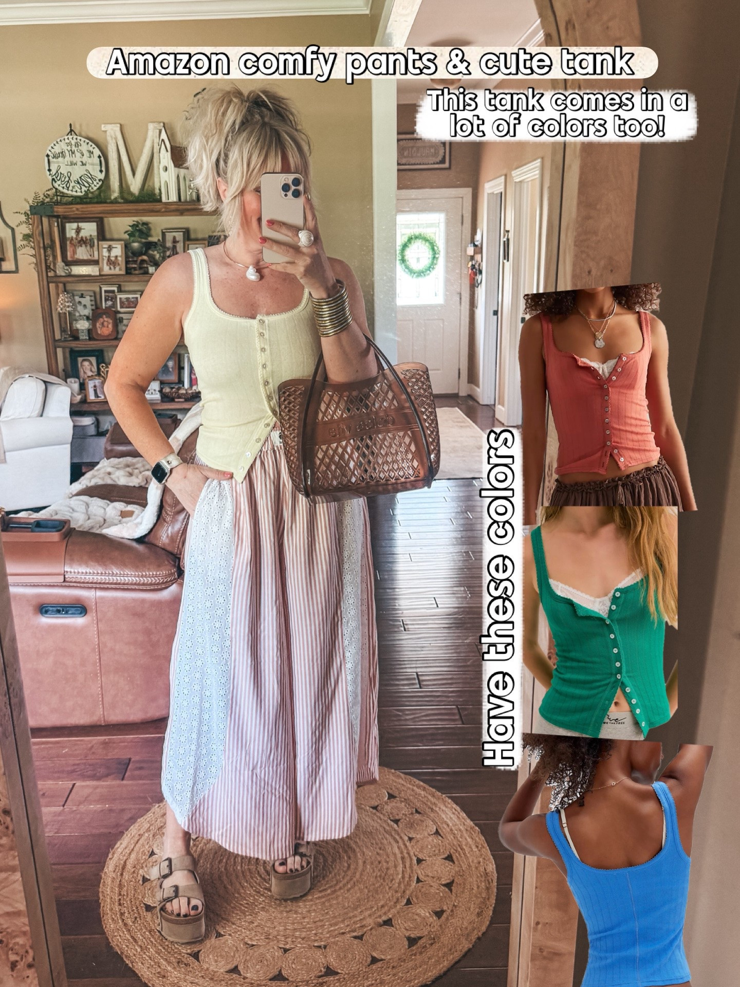 These tanks are the best summer basic! So comfy and soft! Also love these pants from Amazon.

#LTKOver40