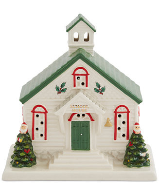 Christmas Tree Lighted School House Figurine - Macy's | Macy's