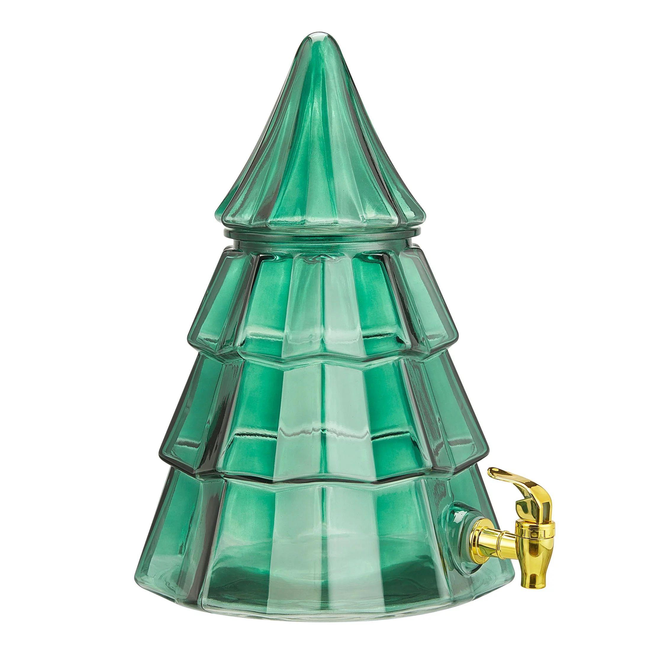 Holiday Time 1.5-Gallon Glass Christmas Tree Drink Dispenser with Lid, Green | Walmart (US)