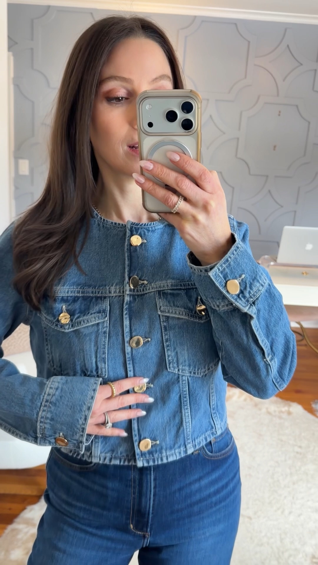 Designer inspired but under $70! Perfect denim jacket for spring 

#LTKSeasonal #LTKOver40