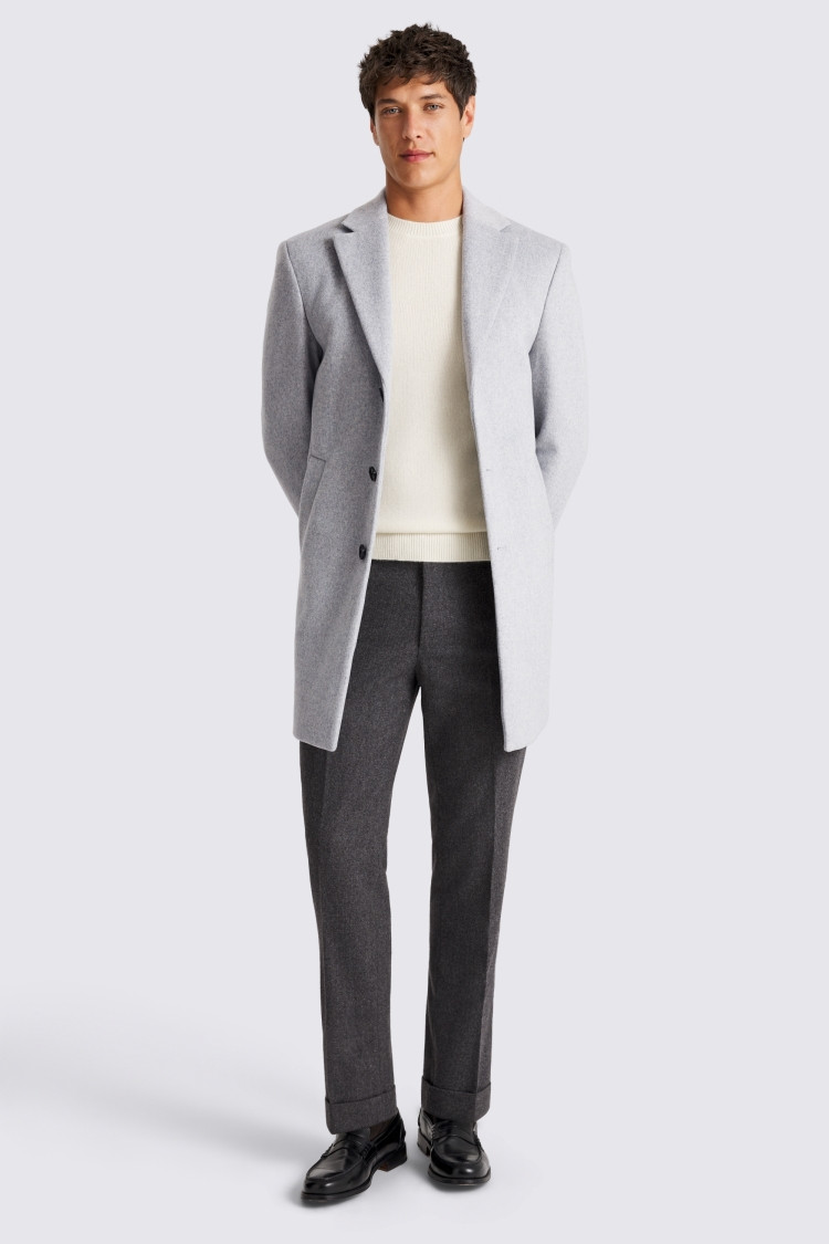 Light Grey Overcoat | Moss Bros Retail