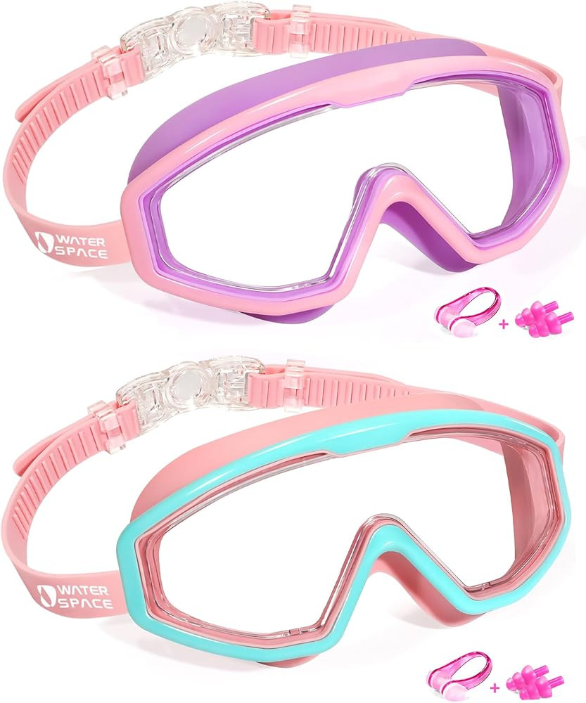 2 Pack Swimming Goggles for Kids Boys Girls 3-15, Wide Vision Anti-fog UV Protection and Waterpro... | Amazon (US)
