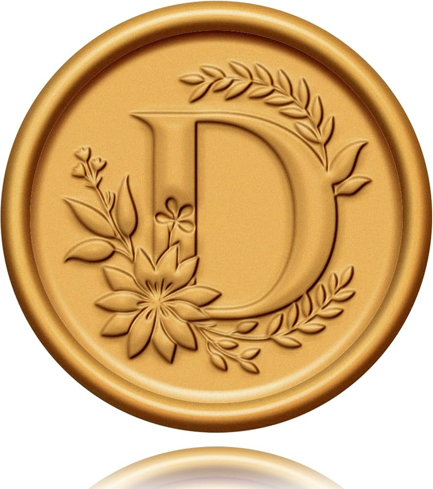 20 Pack Letter D Initial Alphabet Self-Adhesive Wax Seal Stickers - Gold, Wedding, Party, Birthda... | Amazon (US)