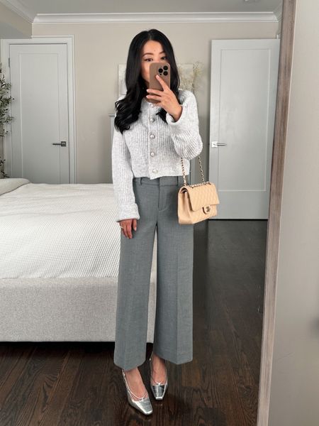 2 great petite friendly pieces on sale 
Pants are the lowest price I’ve seen yet 

• Abercrombie crew peal button cardigan in size xxs. Petite friendly shrunken fit. Also so pretty with a slip skirt. take a stackable 15% off with code AFJEAN on everything 

• J Crew Sydney pants size 00 petite. So flattering I have in two colors 

• J Crew slingback heels size 5.5 

#petite Black Friday sale , holiday work outfit 

#LTKCyberWeek #LTKHoliday #LTKSeasonal