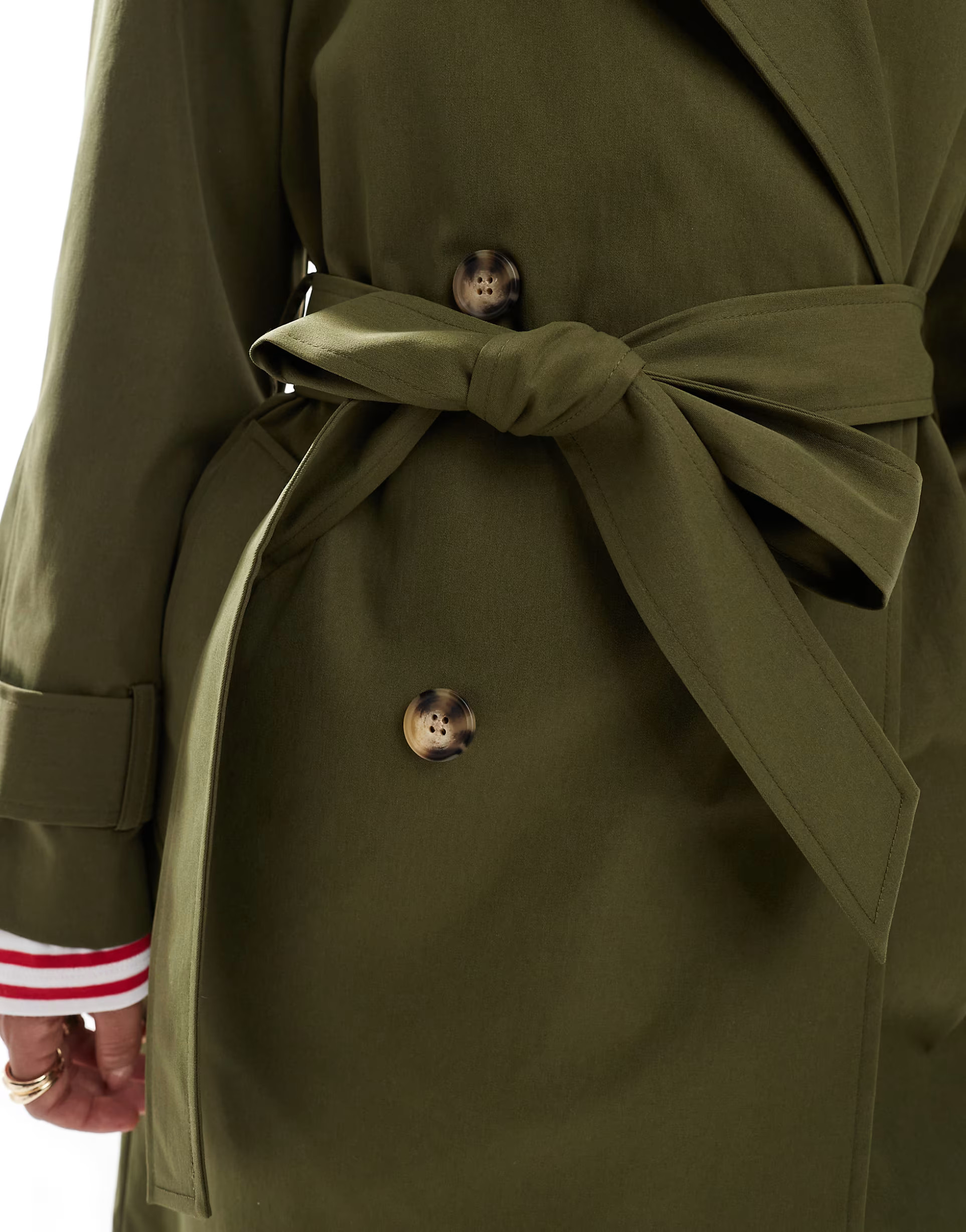 ASOS DESIGN longline trench coat in olive | ASOS (Global)