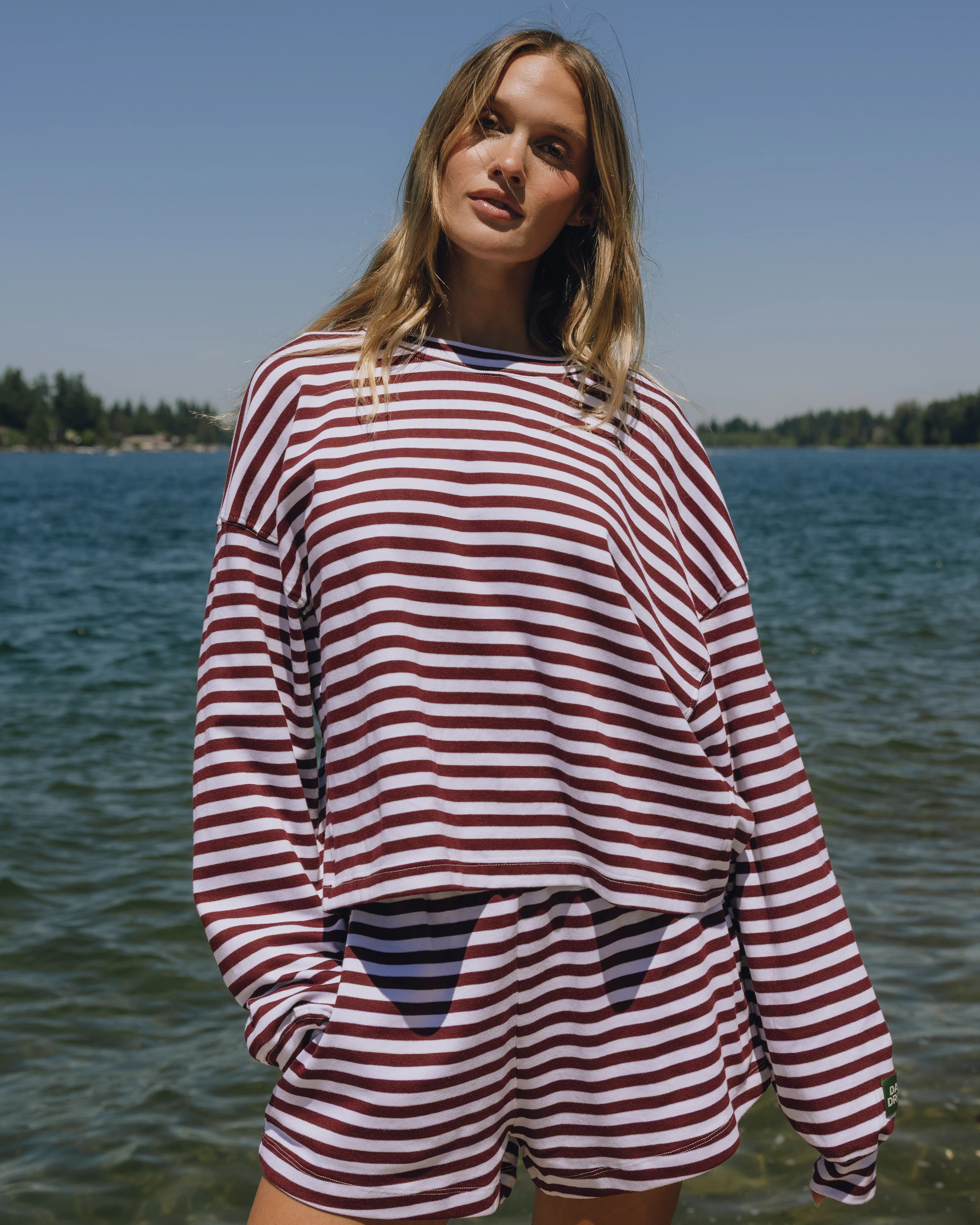 Striped Cotton Long Sleeve - Bodega + White Stripe | Daily Drills LLC