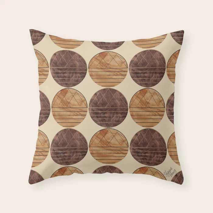 MidCentury Modern Art 7.1 Mountain Pattern Throw Pillow | Society6