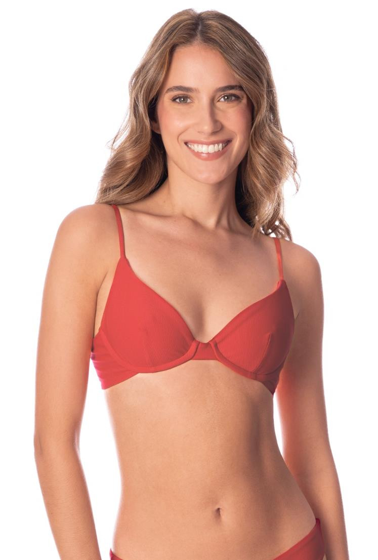 Red Camelia Dainty Bikini Top | South Moon Under