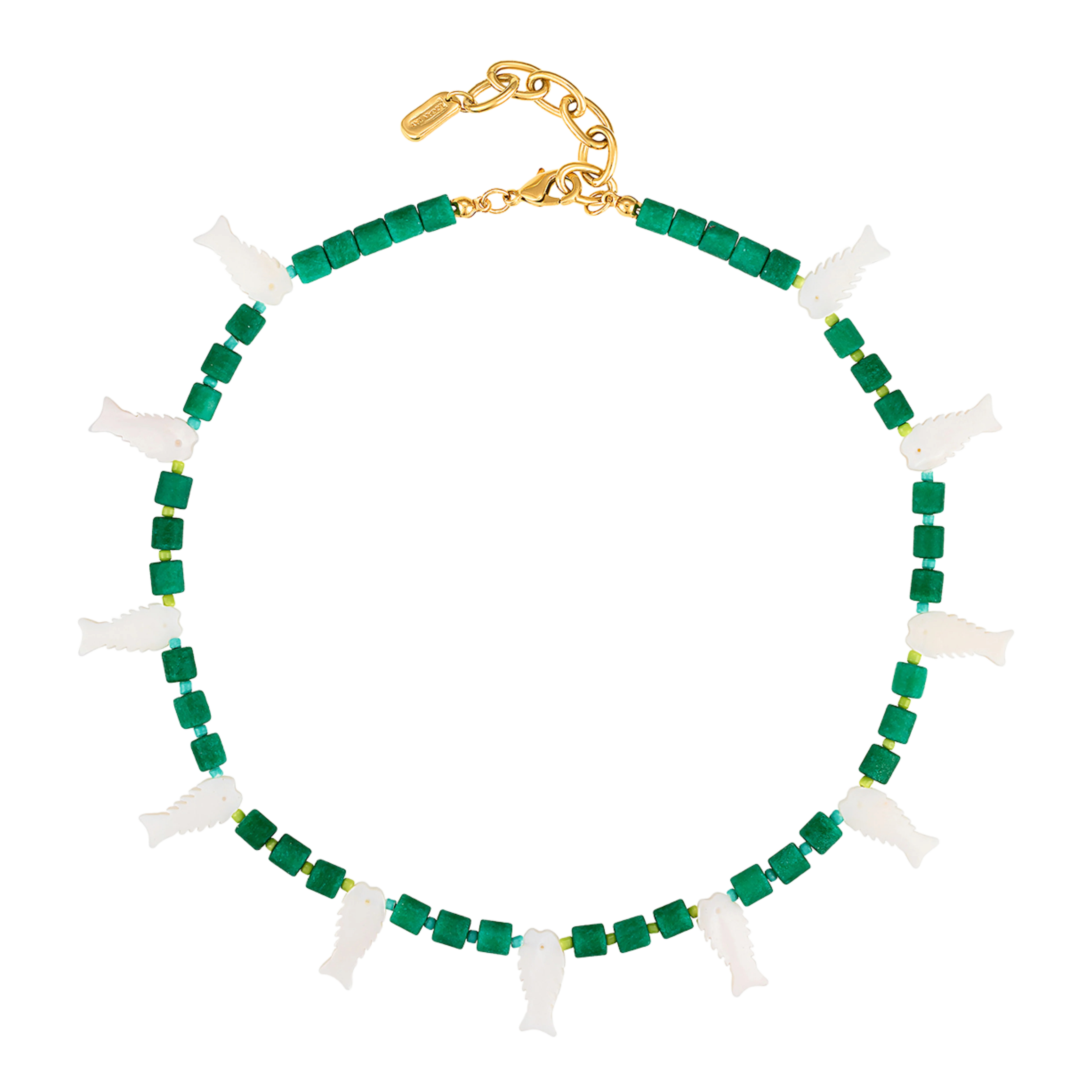 Mother Of Pearl Charm Fish Necklace | Logan Tay