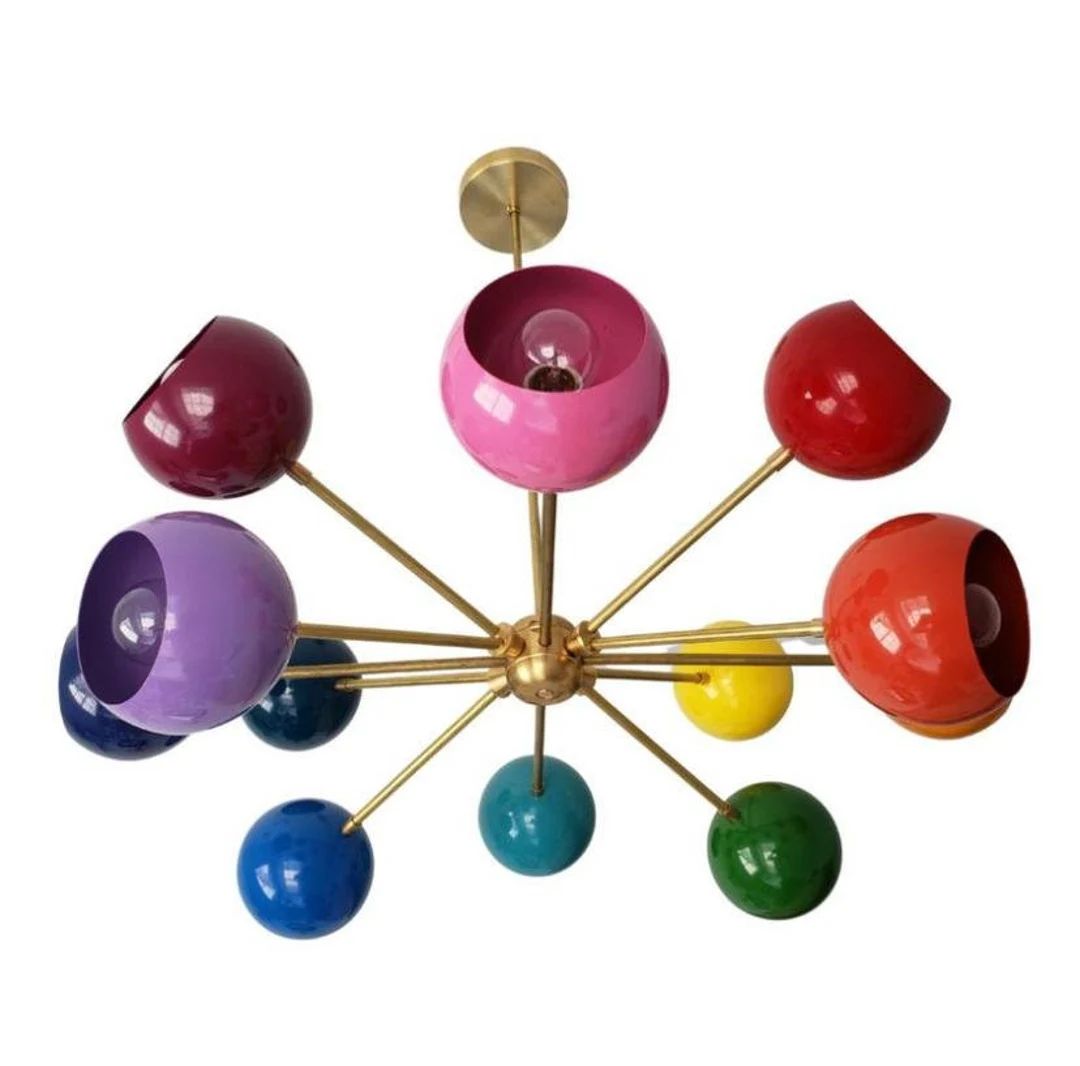 Rainbow Sputnik Chandelier in custom Colours - Adjustable Colour ball - Sputnik Chandelier - Mid ... | Etsy (US)