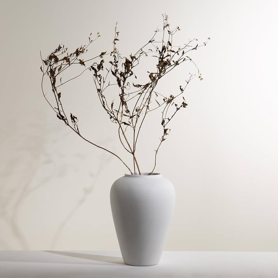 Ceramic White Vase Home Decor, Flower Vase Modern Trendy White Vase, Minimalist Boho Decor Farmho... | Amazon (US)