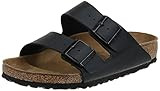 Birkenstock Womens Arizona Black Leather Sandals 42 EU | Amazon (US)