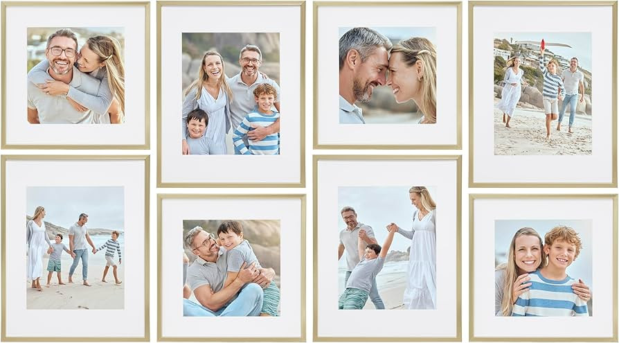Arcadia 8 Piece Oversized Gallery Wall Frame Set, 11x14 and 11x11 inch matted frames for featurin... | Amazon (US)