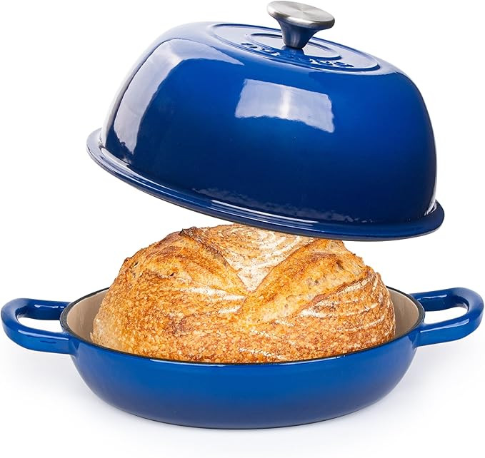 Enamelled Cast Iron Dutch Oven Pot – Dutch Oven For Sourdough Bread Baking – Cast Iron Bread ... | Amazon (US)