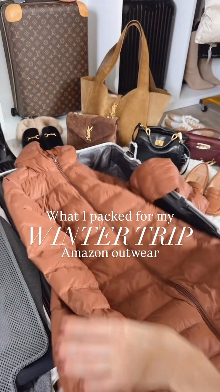 What I packed for my winter trip Amazon outwear 
Puffer jacket 
Thermal 
Ski outfit 
Winter outfit 
Snow outfit 
Everything fits true to size 

#LTKSeasonal #LTKootd #LTKU