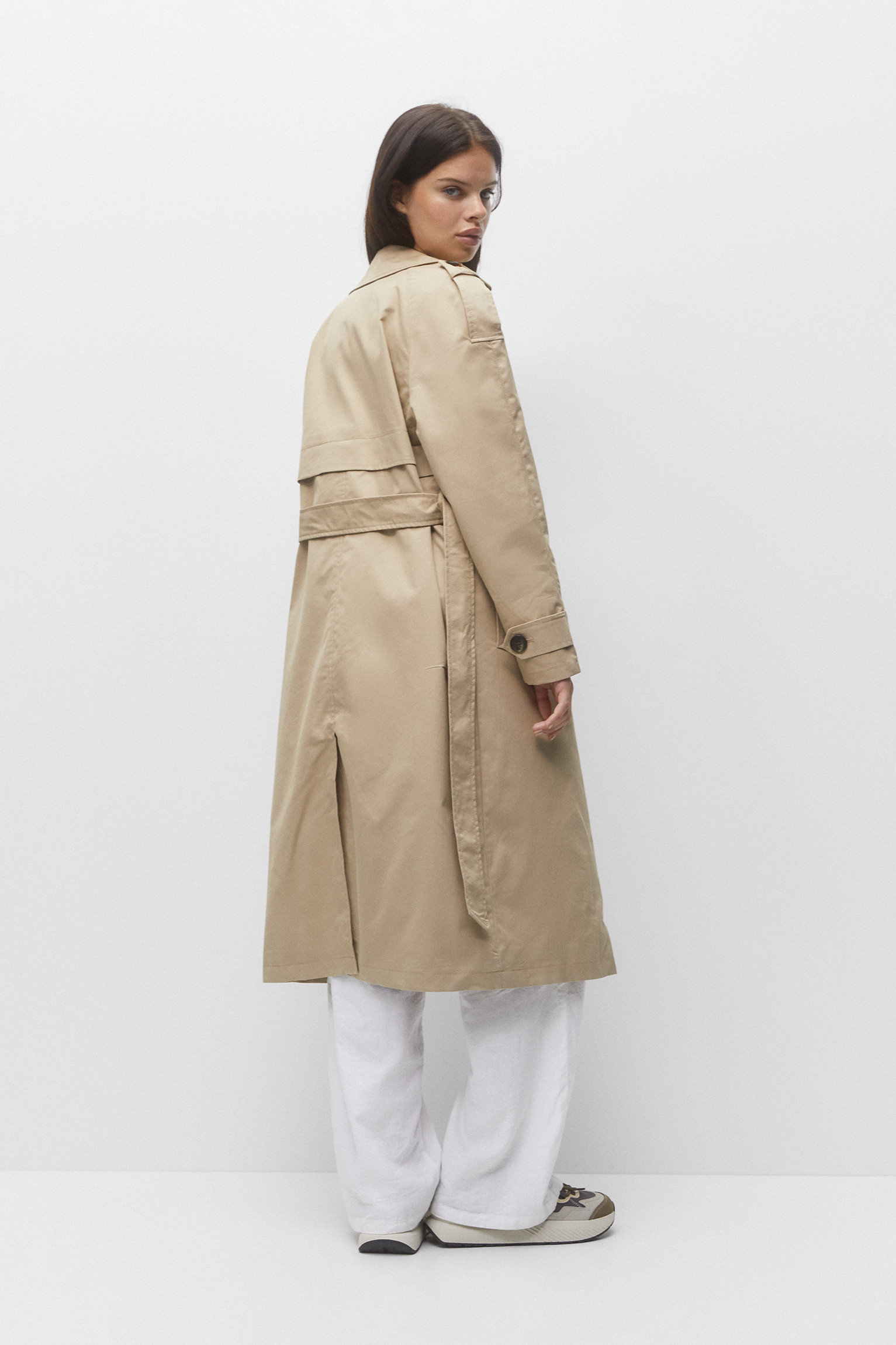 Belted trench coat | PULL and BEAR UK