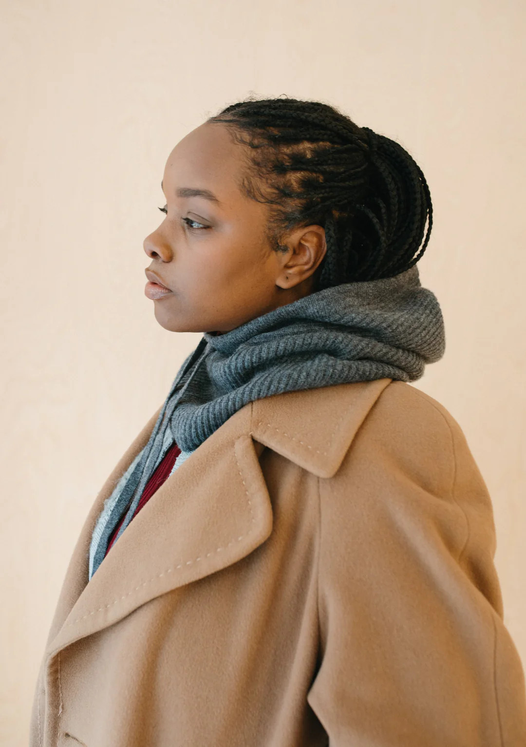 Merino Hood in Charcoal | The Tartan Blanket Co.