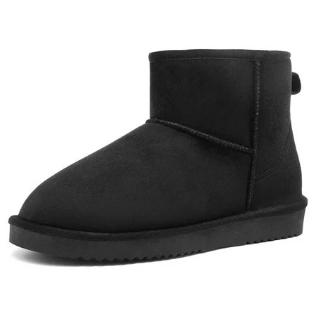 BURUDANI Women s Winter Warm Snow Boots Classic Slip On Ankle Snow Boots DSB214 BLACK Size 7 | Walmart (US)