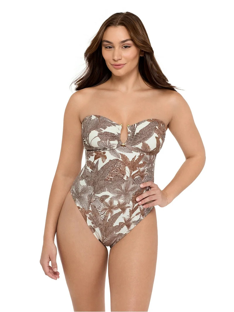 Sofia by Sofia Vergara Women's and Women's Plus Bandeau One-Piece Swimsuit, Sizes XS-2X | Walmart (US)