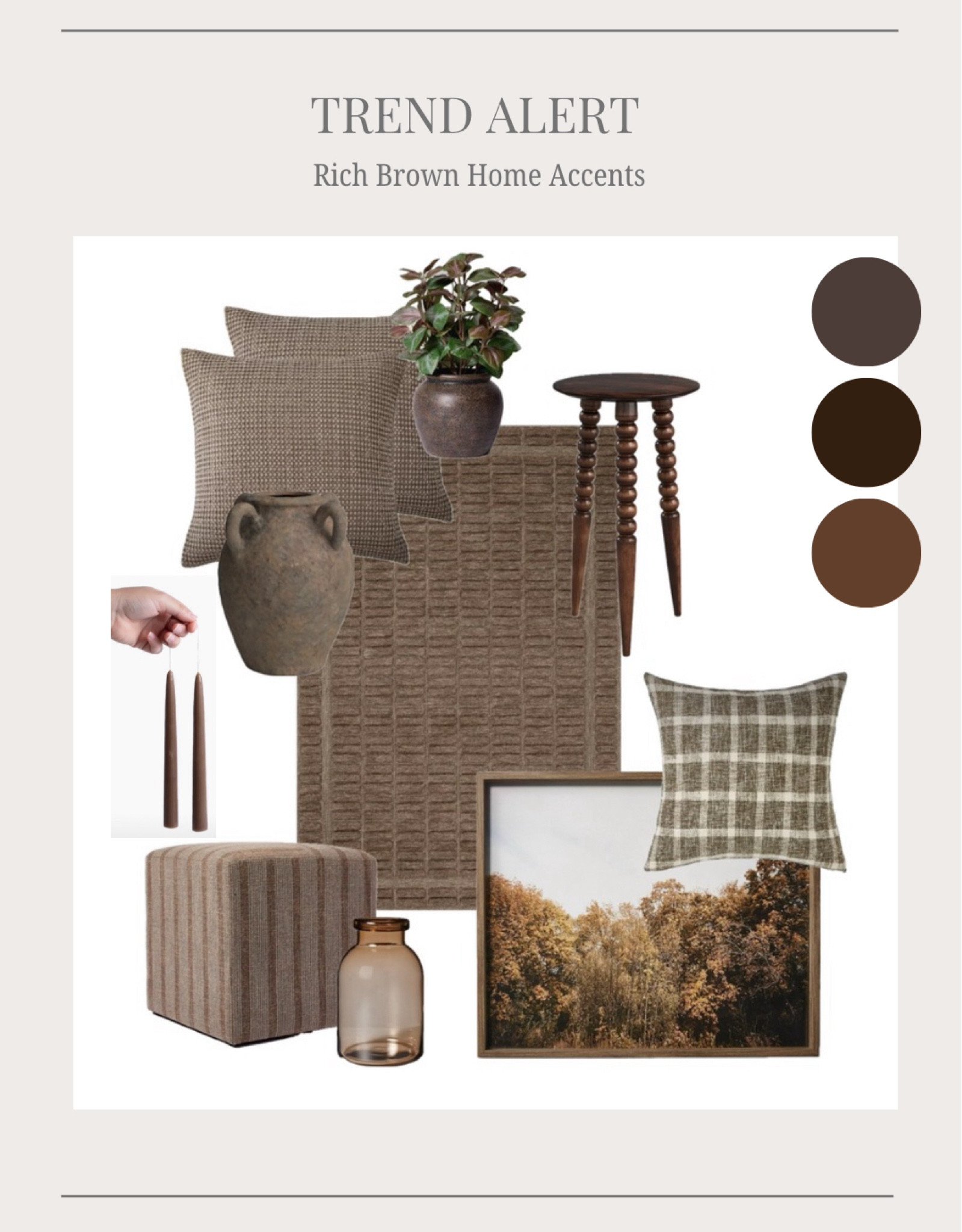 There’s something timeless and elegant about dark brown accents in the home. They instantly bring warmth and a sense of refinement, reminiscent of a classic English estate—think Princess Diana vibes with that rich, understated charm. These pieces feel like they’ve been lovingly curated over generations, adding a touch of lived-in luxury that no trend can replace. These accentd create a space that feels storied and sophisticated. Shop my favorite dark brown pieces that will make your home feel effortlessly timeless.

How does that sound for your audience?

#LTKHome #LTKStyleTip #LTKSeasonal