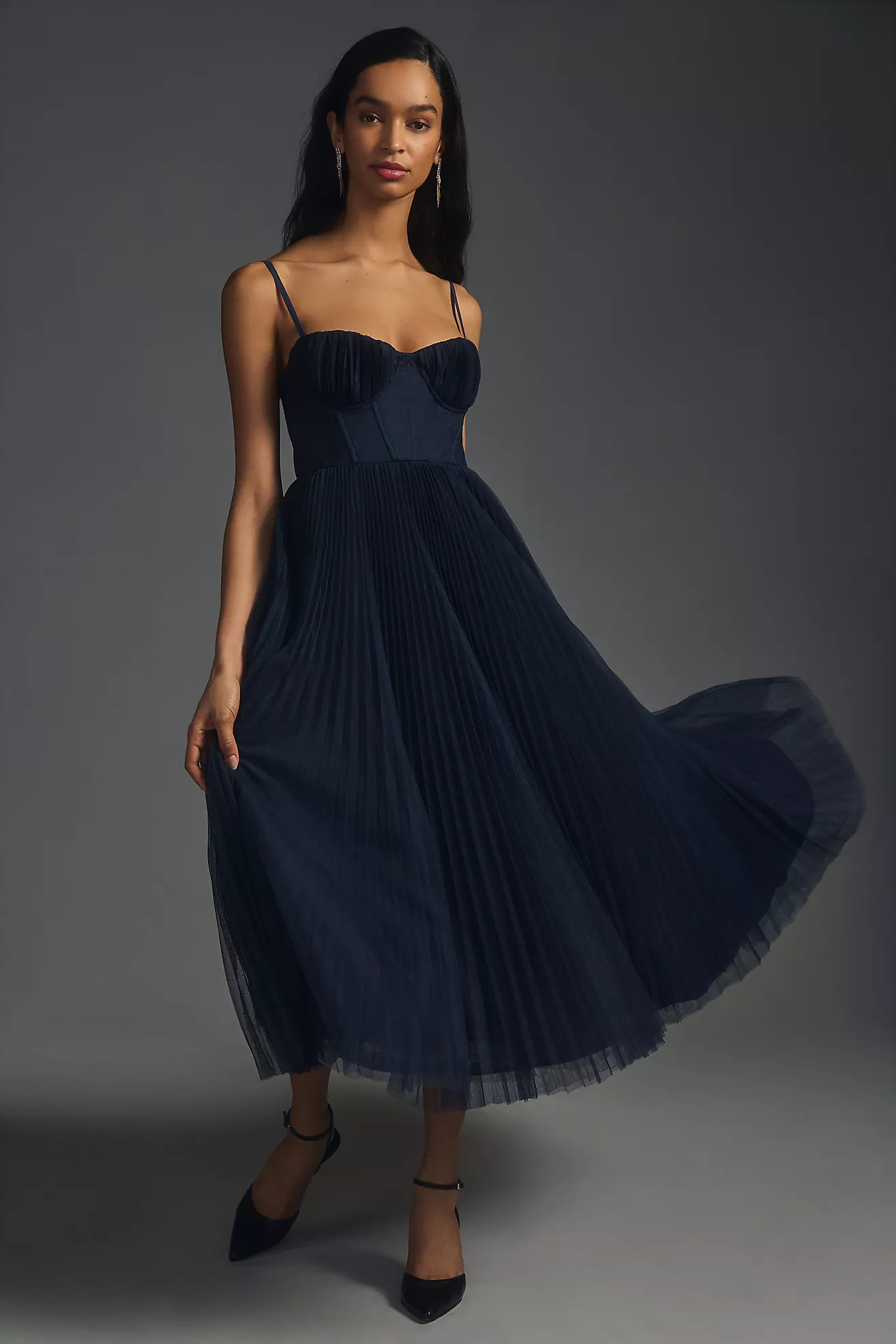 Hutch Pleated Sweetheart Dress | Anthropologie (US)