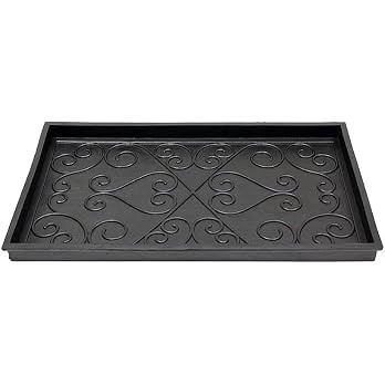 Achla Designs Scrollwork Rubber Boot Tray, Black, 24 inch L, Small | Amazon (US)