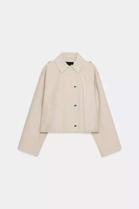 CROPPED DOUBLE-BREASTED TRENCH COAT | Zara UK