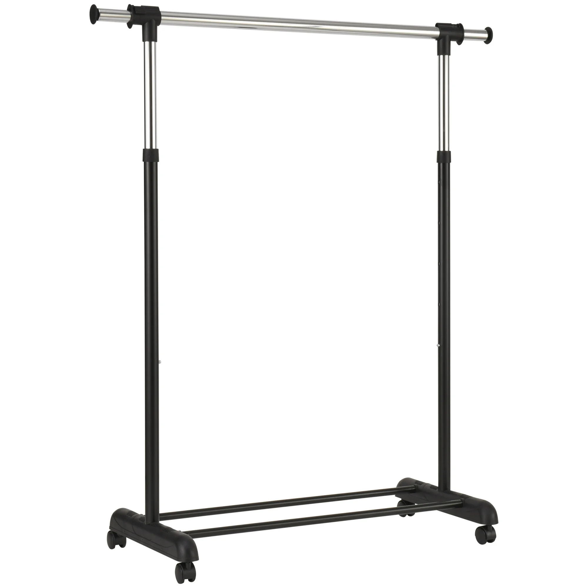 Mainstays Adjustable Rolling Garment Rack, Chrome & Black | Walmart (US)