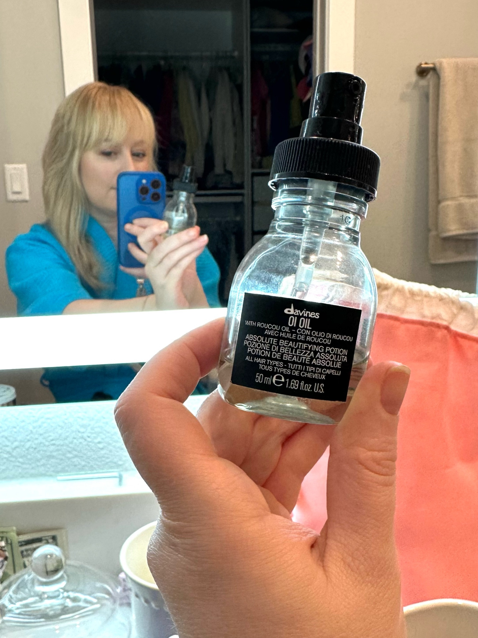 I thought all hair oils were meh until I used this one. My hair has never felt softer or looked better. I use it every night, and then a little in the mornings on my ends after styling. A little goes a long ways. I bought the mini right before Christmas and still haven’t hit the bottom  