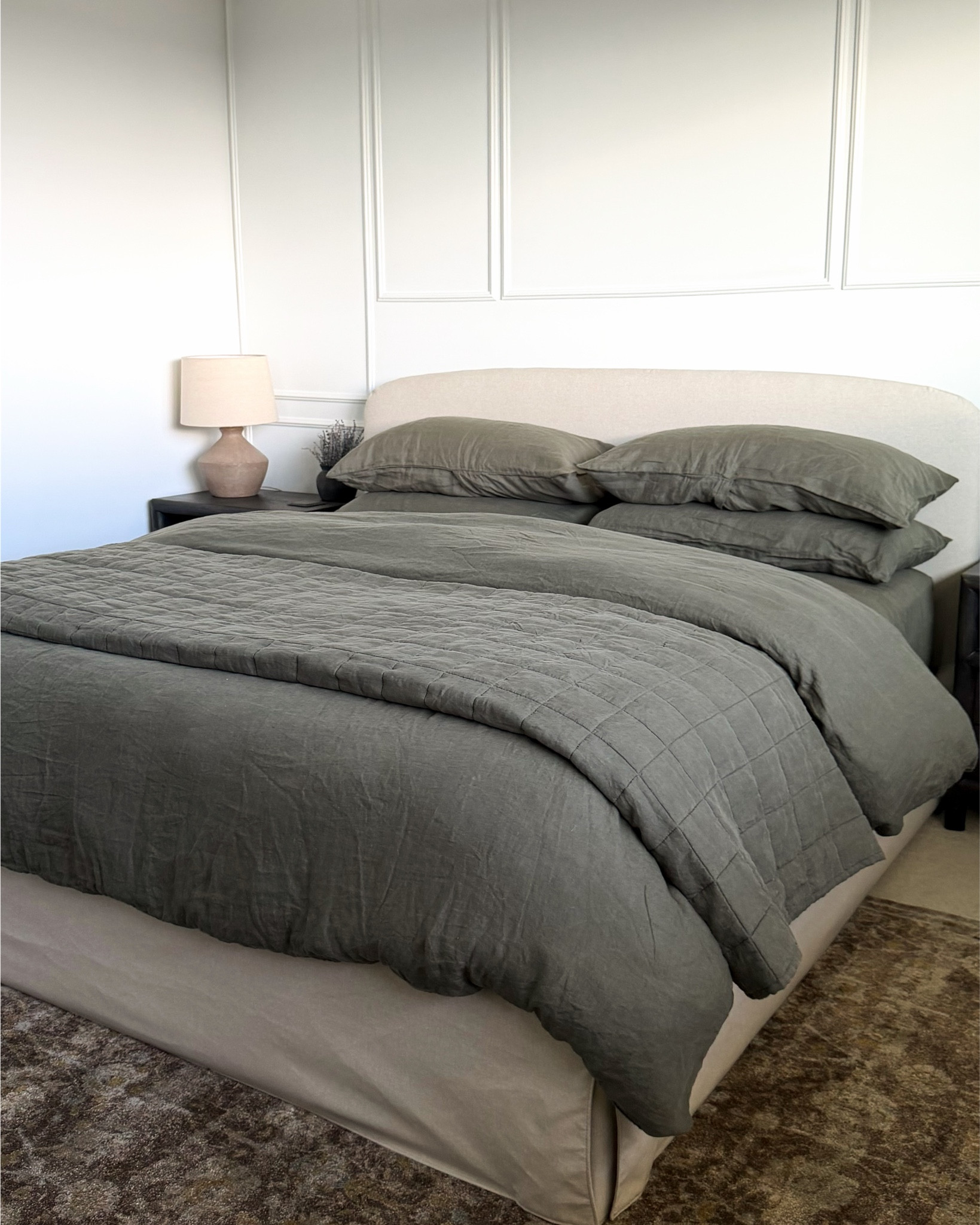 @Quince  you’re going to be making me change my sheets daily - I cannot choose!! What do you think - brown bedding or green bedding?

The brown bed is: 
- European Linen Sheet Set in Sand 
- European Linen Duvet Cover in Espresso 
- European Linen Cotton Stitch Quilt Set in Espresso

The green bed is: 
- European Linen Sheet Set in Dusty Olive
- European Linen Duvet Cover in Dusty Olive 
- European Linen Box Quilt Set in Dusty Olive

#QuincePartner


#LTKstyletip #LTKhome #LTKcanada