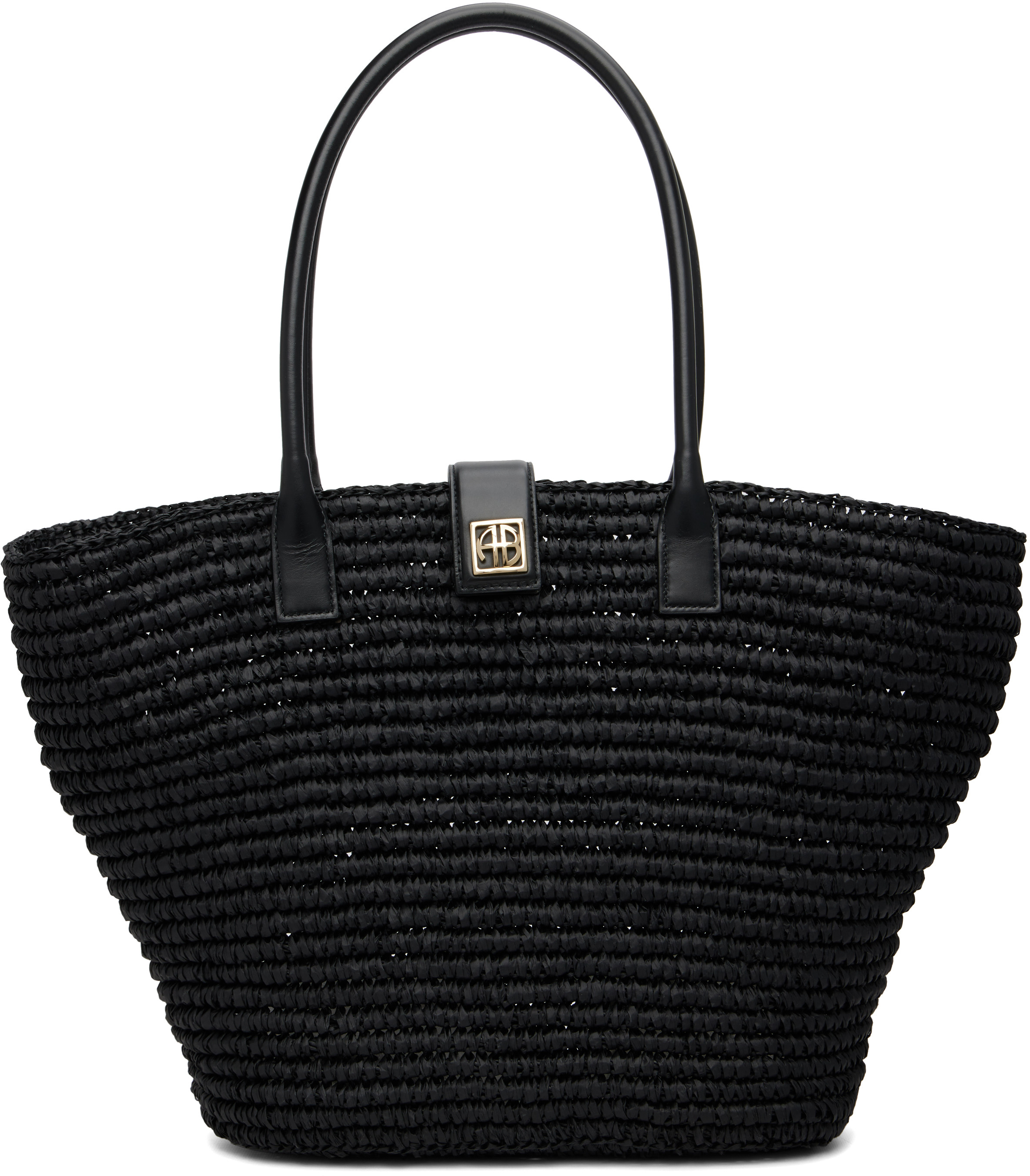 ANINE BING Black Lou Monogram Tote | SSENSE