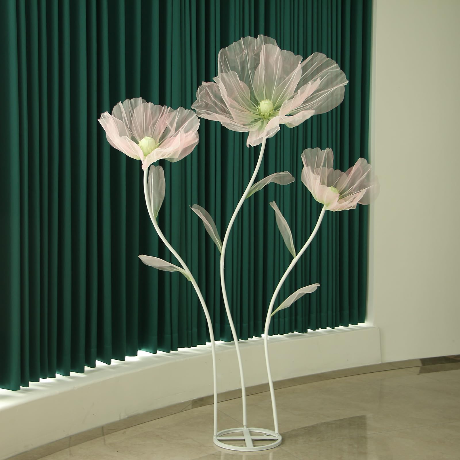 Wedding Decorations for Reception,5.6 Ft Big Artificial Silk Flowers,Giant Flowers for Decoration,Party Banquet Decor,Home Decor,Photographic Props,Shop Window Display（Green and Pink） | Amazon (US)