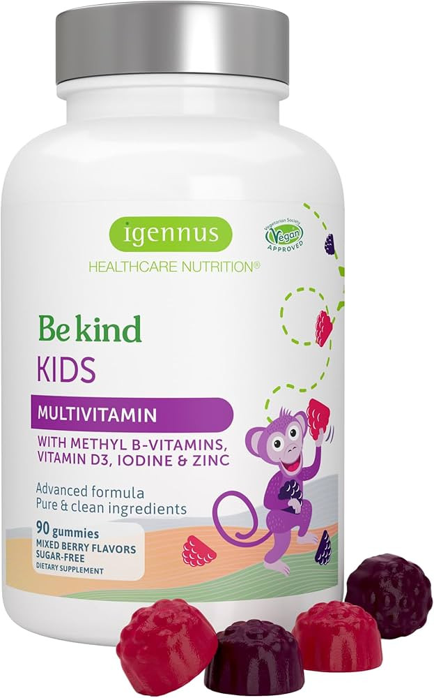 Igennus Methylated Kids Multivitamin Gummy, MTHFR, No Artificial Sweeteners or Flavors, Sugar Fre... | Amazon (US)