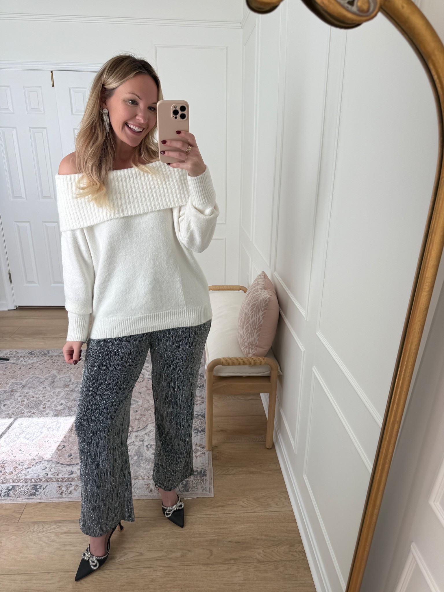 New Year’s Eve outfit - winter date night outfit - wearing a med top and large in pants 

#LTKHoliday #LTKMidsize #LTKSeasonal