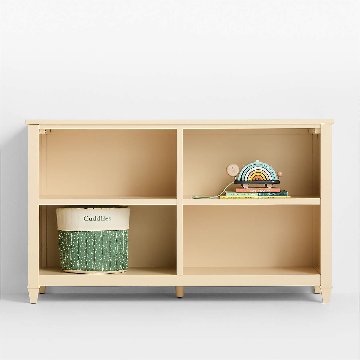 Soleil Buttercream Wood Kids Bookcase by Sharland England | Crate & Kids | Crate & Barrel