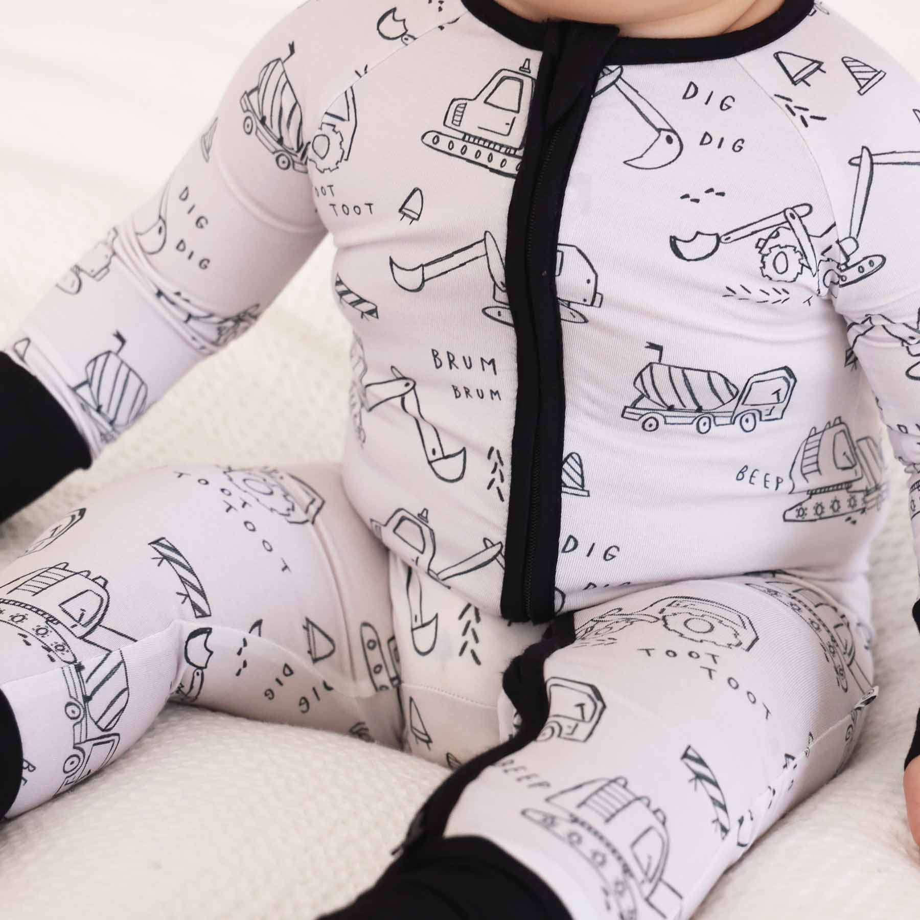 Doodle Dozers Convertible Zip Romper | Caden Lane