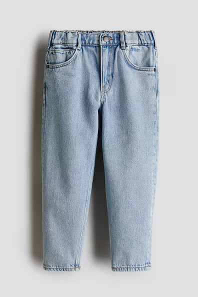 H & M - Tapered Cotton-blend Jeans - Blue | H&M (US + CA)