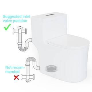 Simple Project S-Trap With One-Piece Toilet 1.28 GPF Dual Flush Elongated Comfort Height Toilets,... | The Home Depot