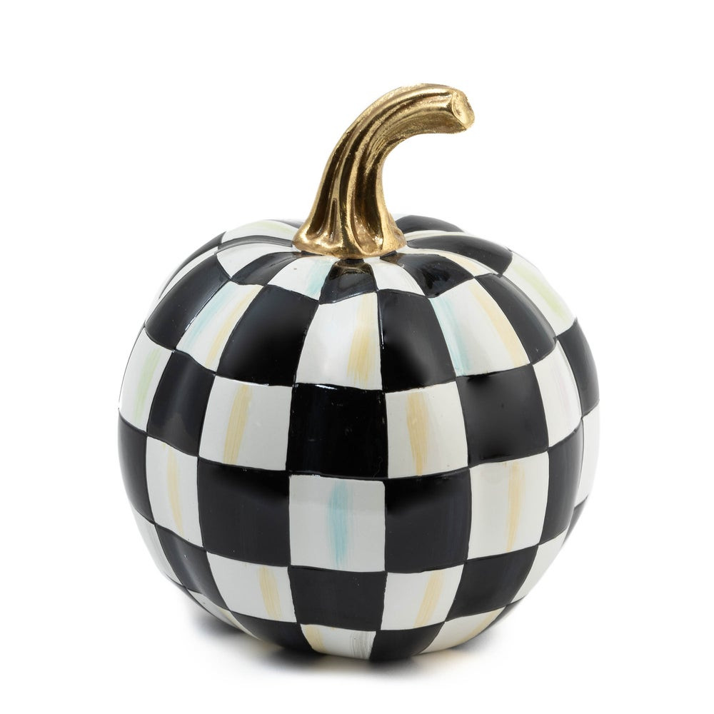 Courtly Check Glossy Mini Pumpkin | MacKenzie-Childs