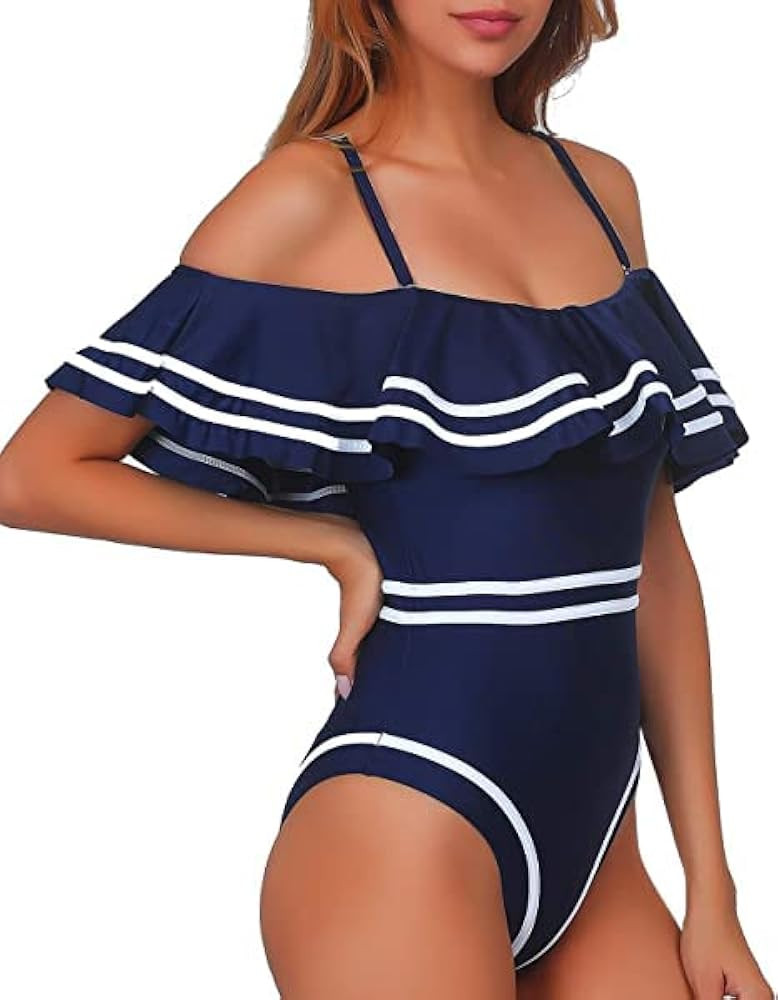Off Shoulder Ruffle Swimsuit | Amazon (US)