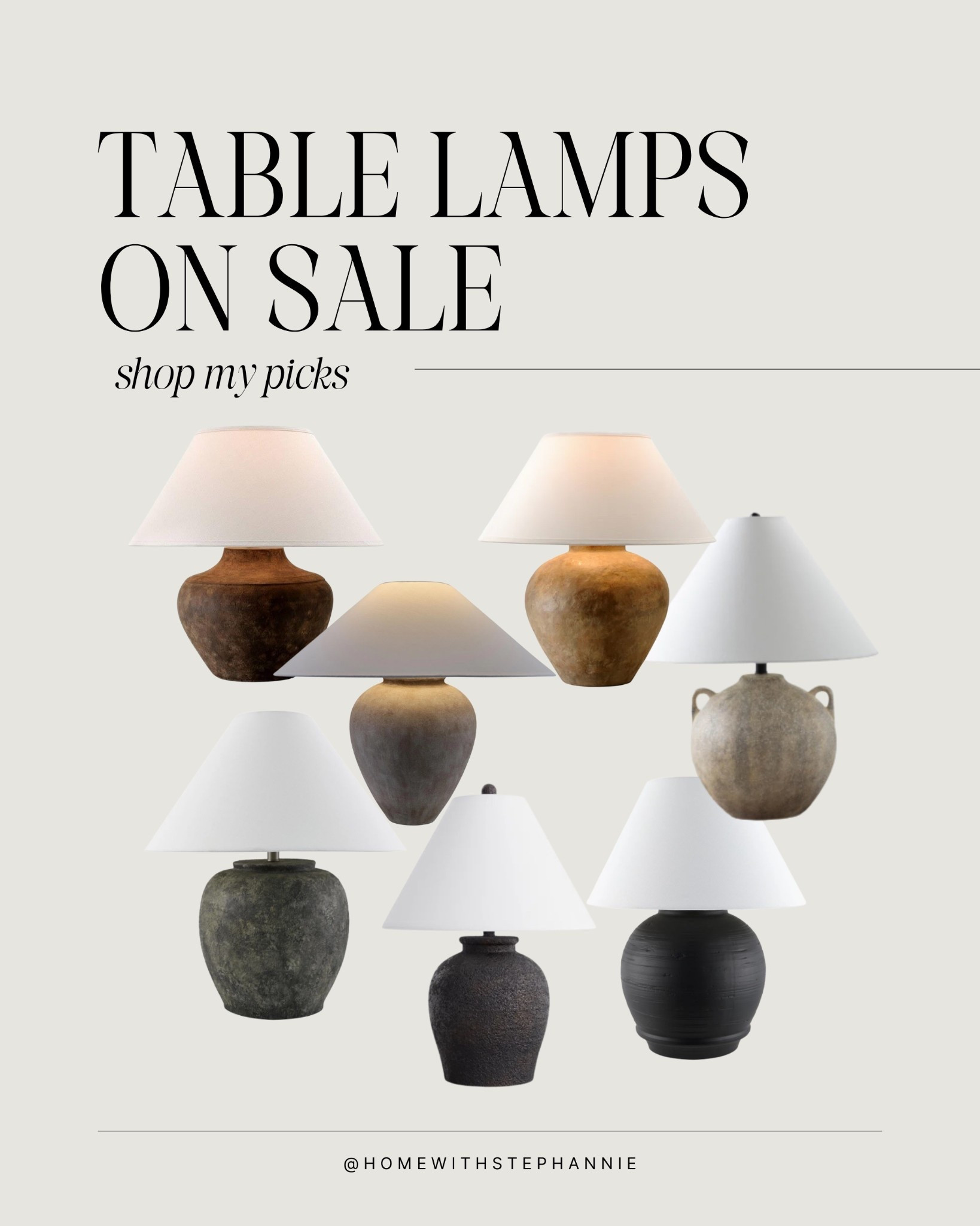 table lamps on sale from wayfair🤎

#tablelamps #wayfairlamps #wayfairsale #lamps #neutralhomedecor


#LTKSeasonal #LTKSaleAlert #LTKHome