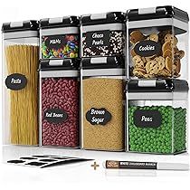 Chef's Path Airtight Food Storage Container Set - 7 PC Set - Labels - Kitchen & Pantry Organizati... | Amazon (US)