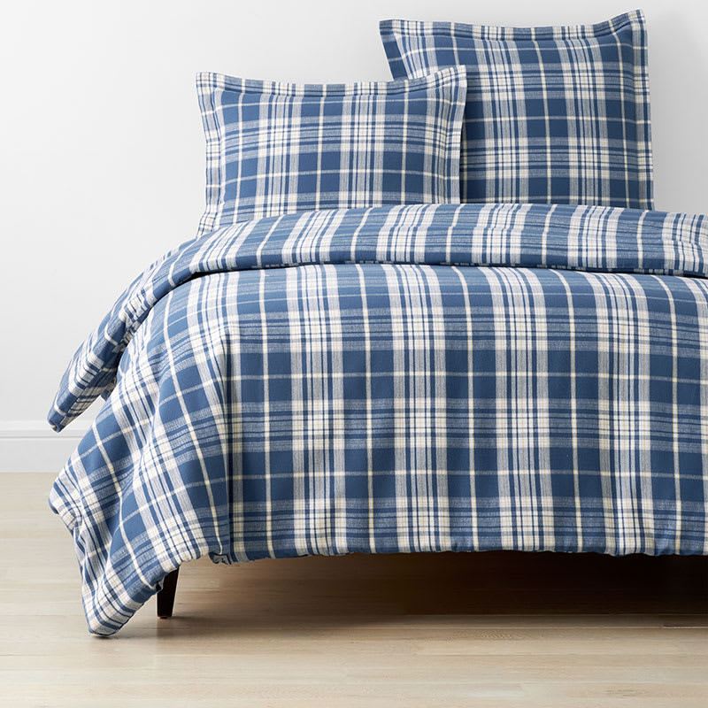 Classic Plaid Ultra-Cozy Cotton Velvet Flannel Duvet Cover - Scot, King/Cal King | The Company Store