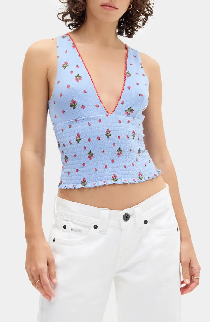 BDG Urban Outfitters Verity Smocked Crop Tank | Nordstrom | Nordstrom