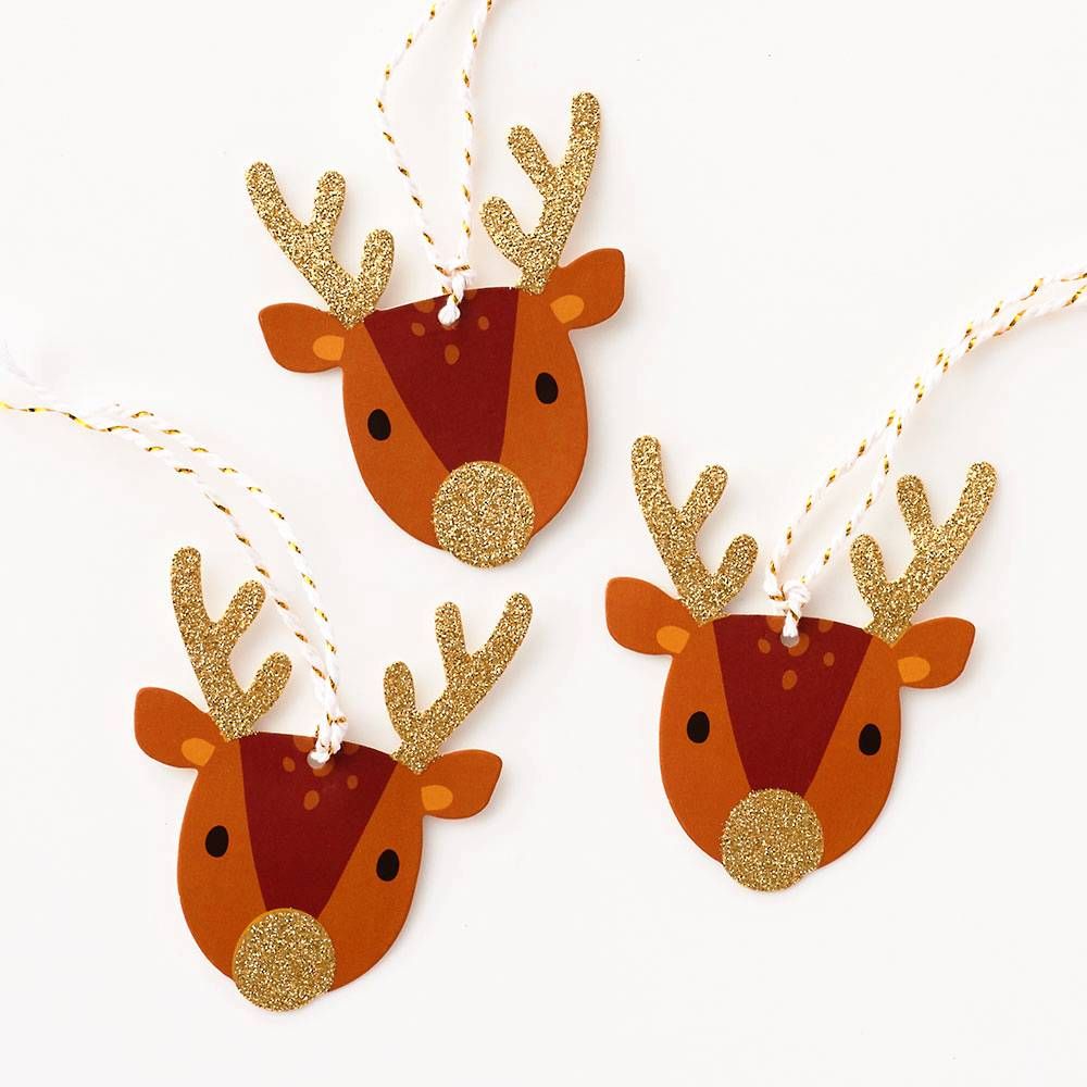Glitter Reindeer Gift Tags | Paper Source | Paper Source