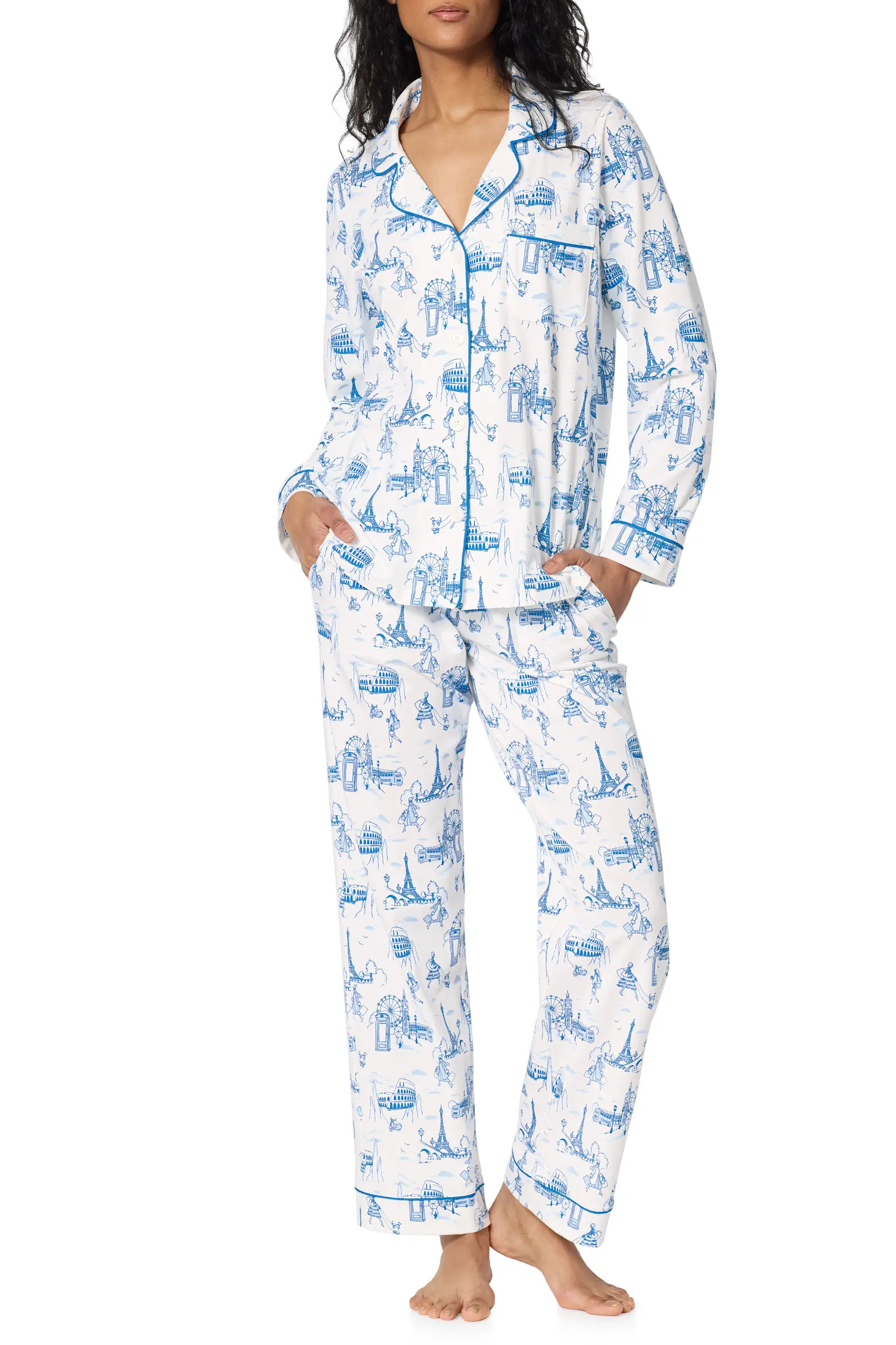 Print Stretch Organic Cotton Pajamas (Women) | Nordstrom | Nordstrom