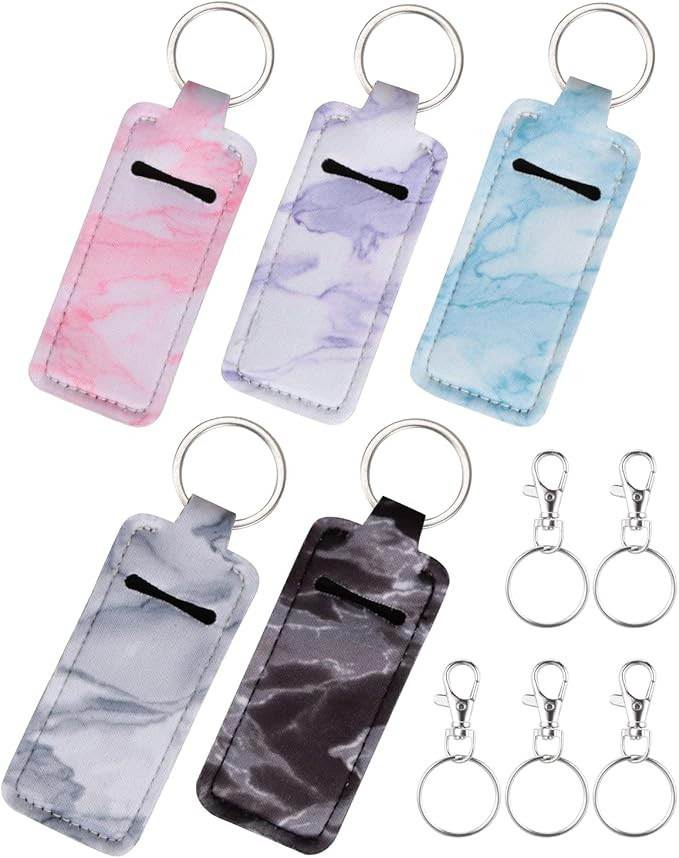 Chapstick Holder Keychain Lip Balm Holder Lipstick Sleeve Pouch Lip Gloss Holder Stocking Stuffer... | Amazon (US)
